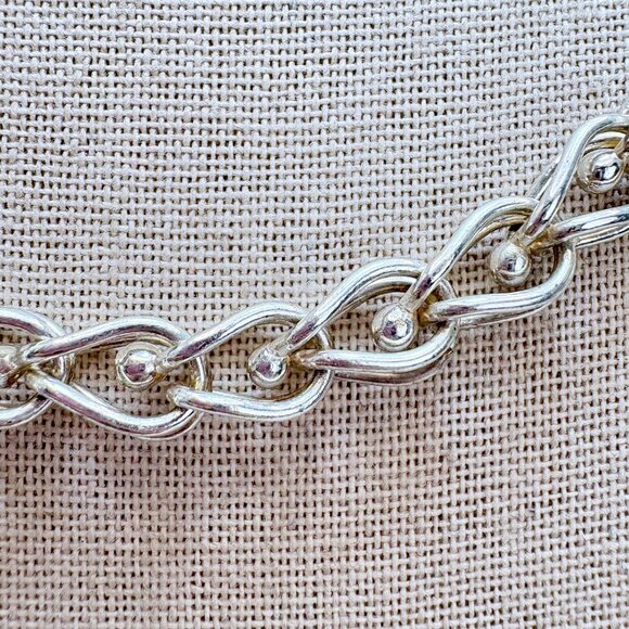 Rare Jim Miller Solid Sterling Silver Chain Fancy Link Boxy Design .25" W 22" L - Picture 4 of 11